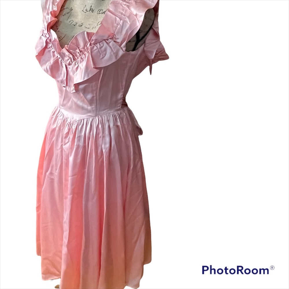 Vintage Gunne Sax Jessica Mcclintock 1980's Pink Ruff… - Gem